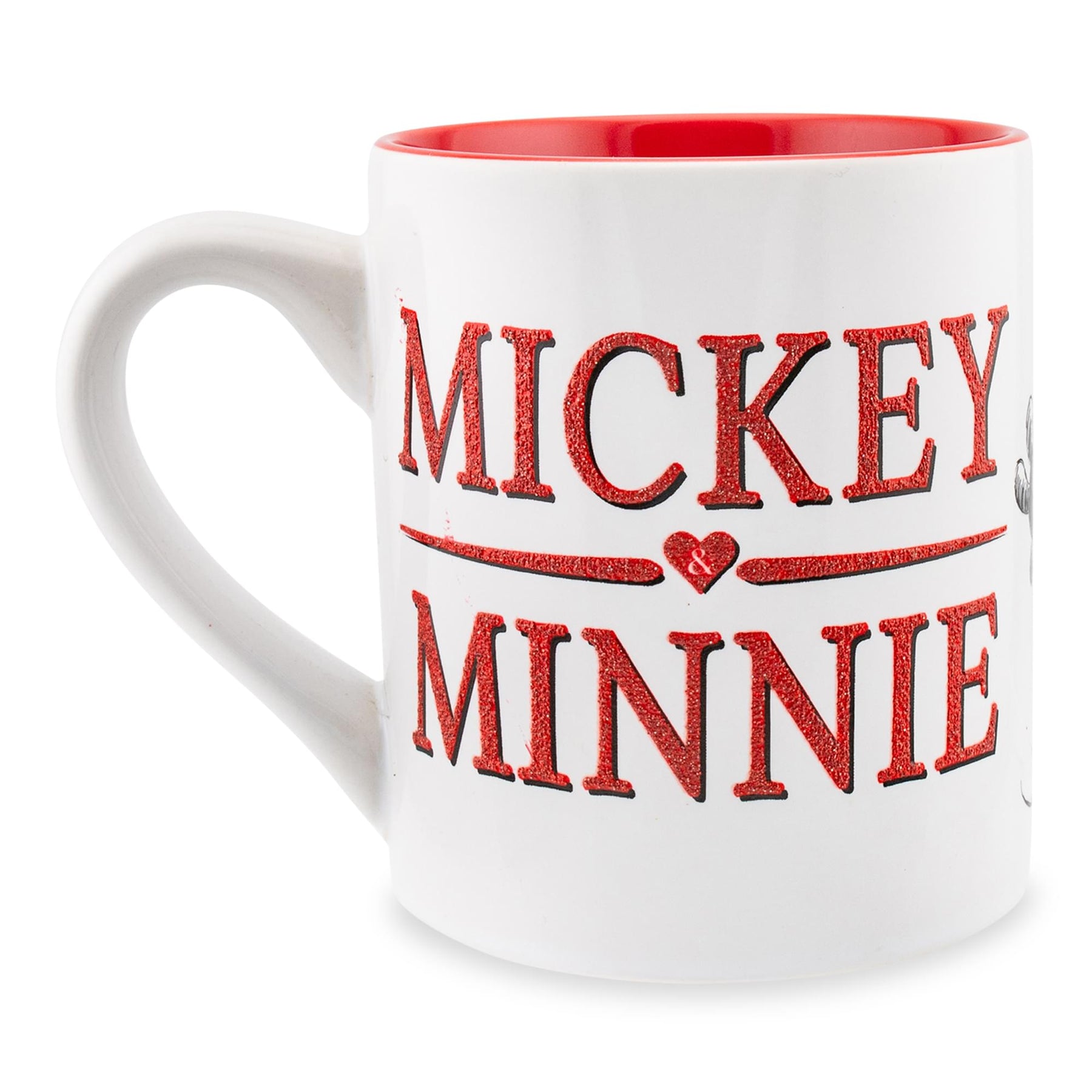 Disney Mickey and Minnie Sketchbook Glitter Ceramic Mug | Holds 14 Ounces