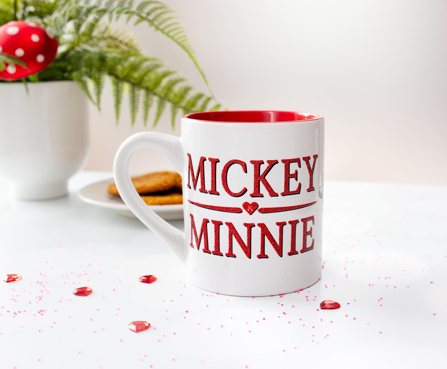 Disney Mickey and Minnie Sketchbook Glitter Ceramic Mug | Holds 14 Ounces