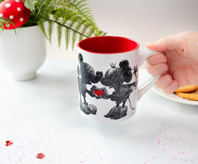 Disney Mickey and Minnie Sketchbook Glitter Ceramic Mug | Holds 14 Ounces