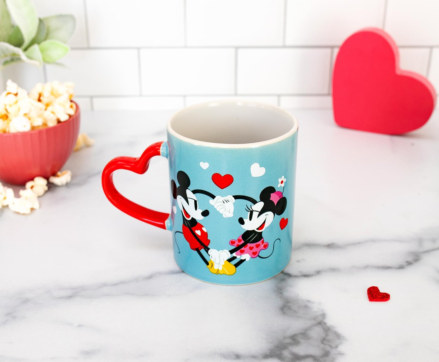 Disney Beauty and the Beast Sculpted Handle Ceramic Mug Set with Sculpted  Heart Handles | Each Holds 14 Ounces