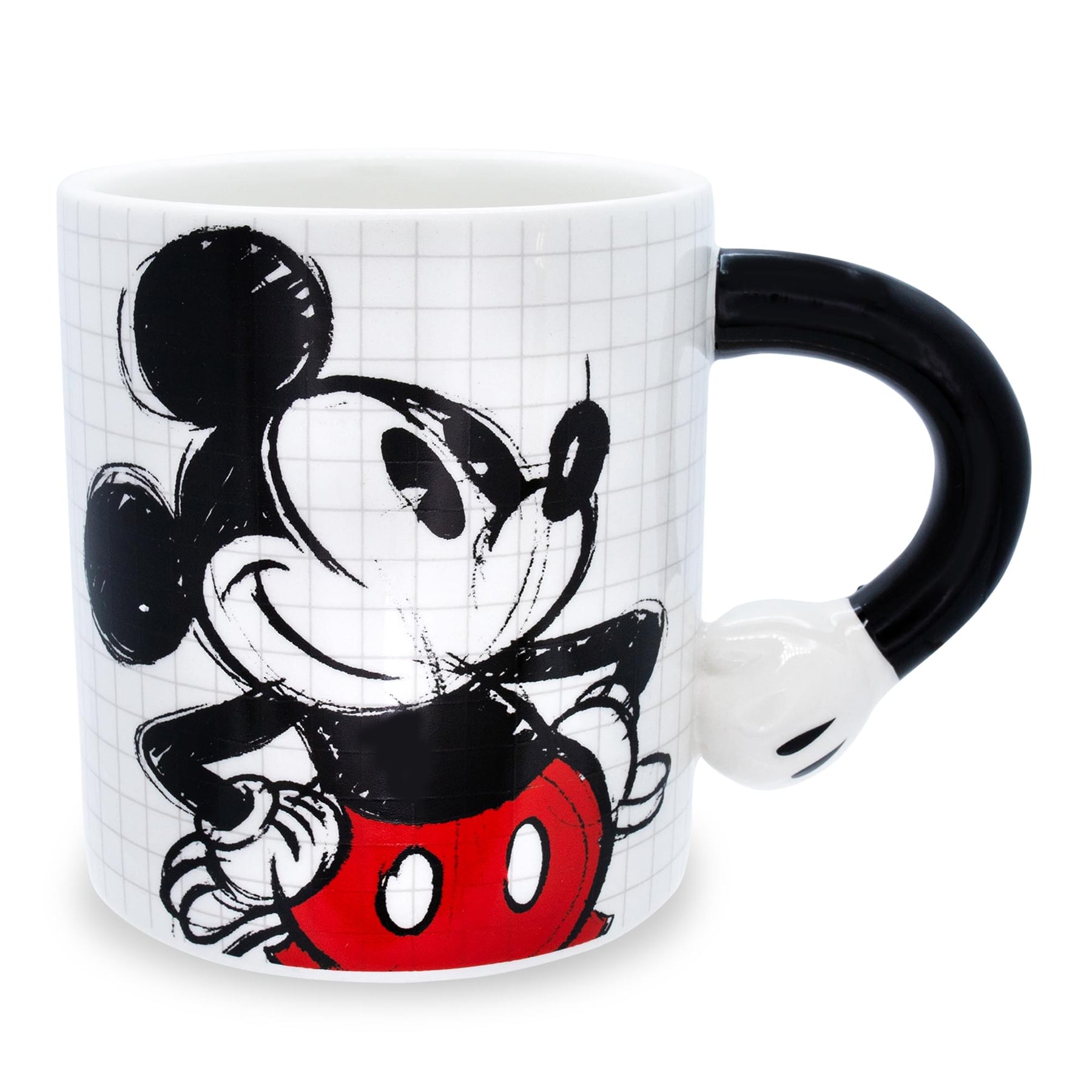 Disney Mickey Mouse Sculpted Handle Ceramic Mug | Holds 20 Ounces