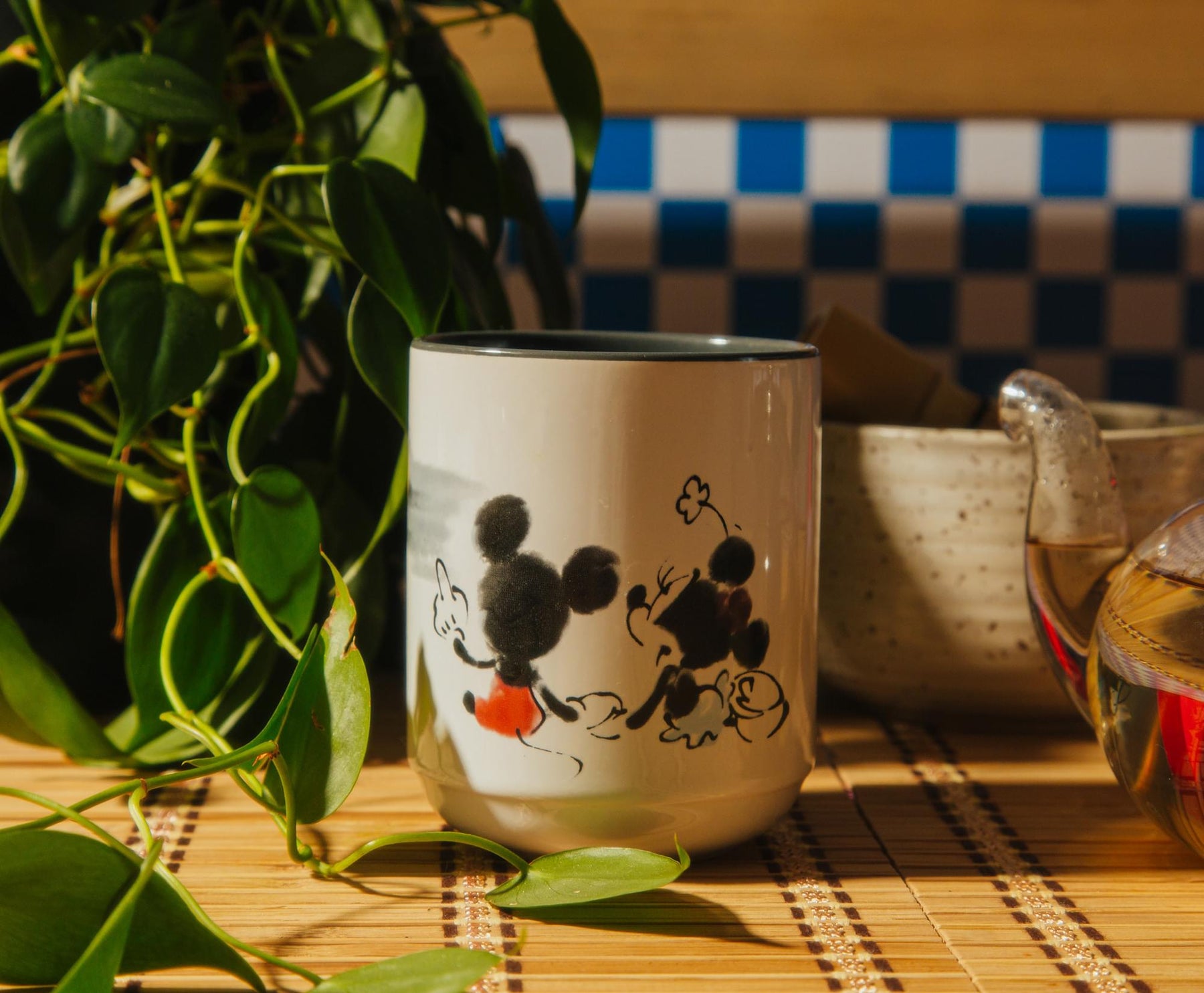 Disney Mickey and Minnie Mouse Sunset Asian Ceramic Tea Cup | Holds 9 Ounces