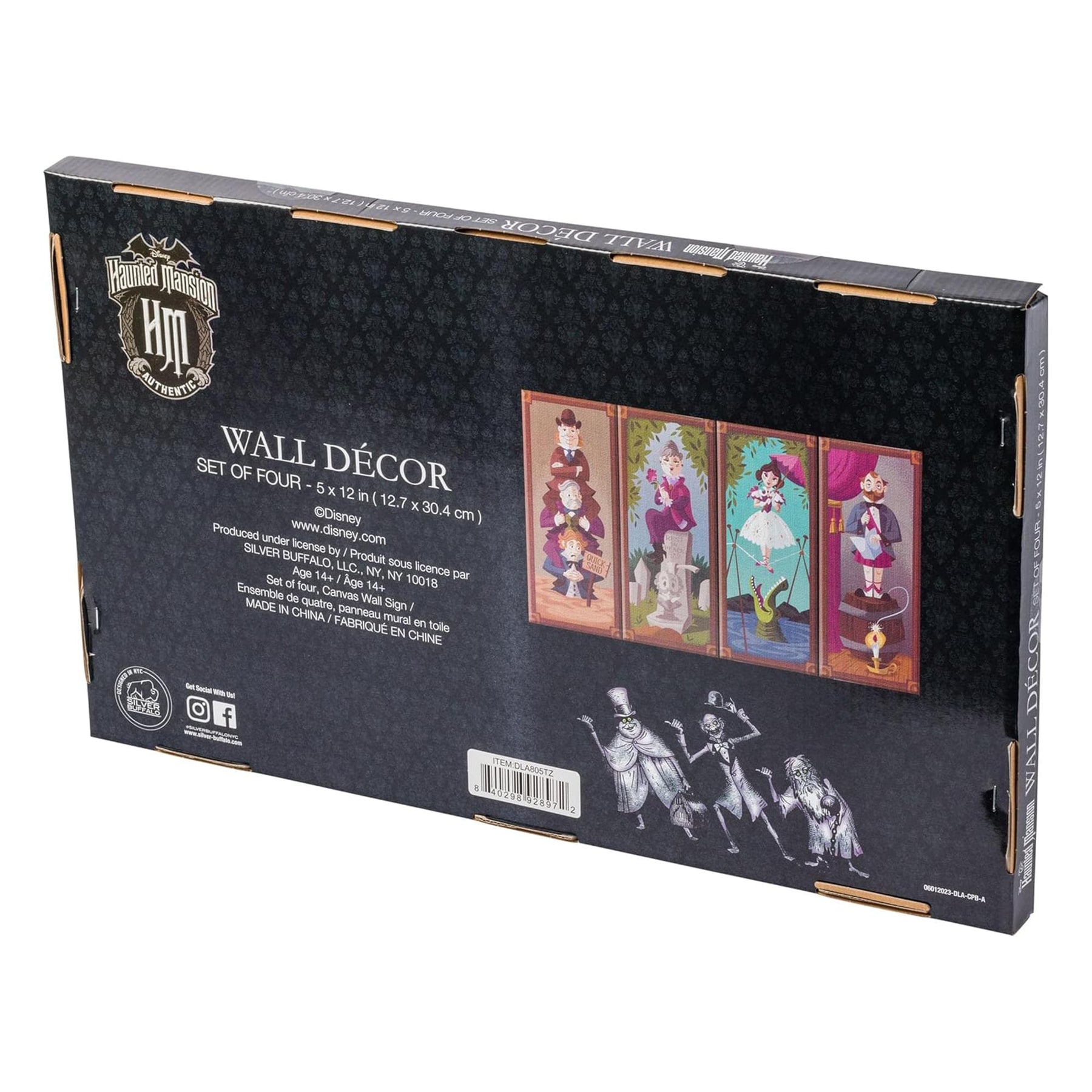 Disney Haunted Mansion 4-Piece 12 x 5 Inch Canvas Wall Art Set