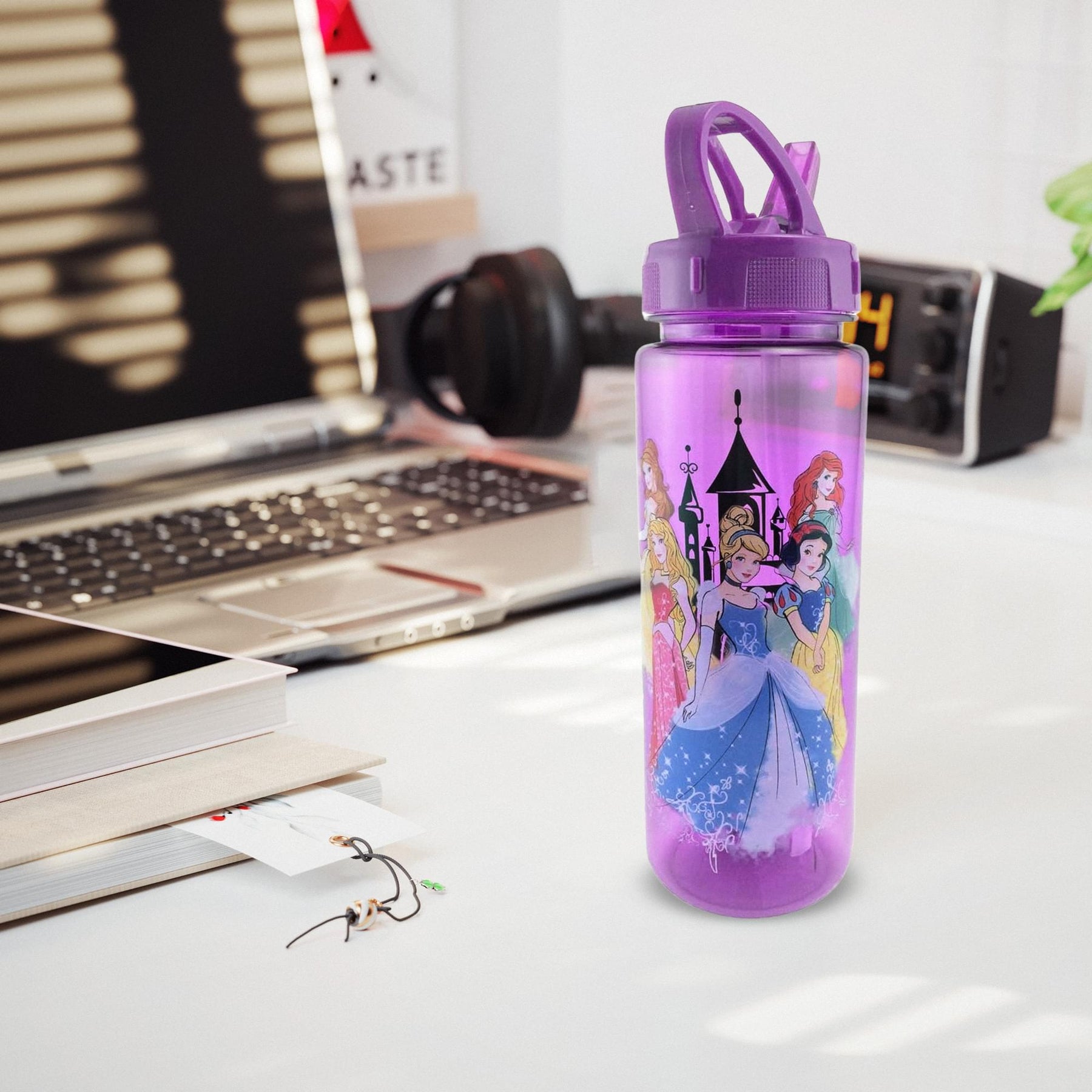 Disney Princesses 20oz Plastic Water Bottle with Flip Top Lid