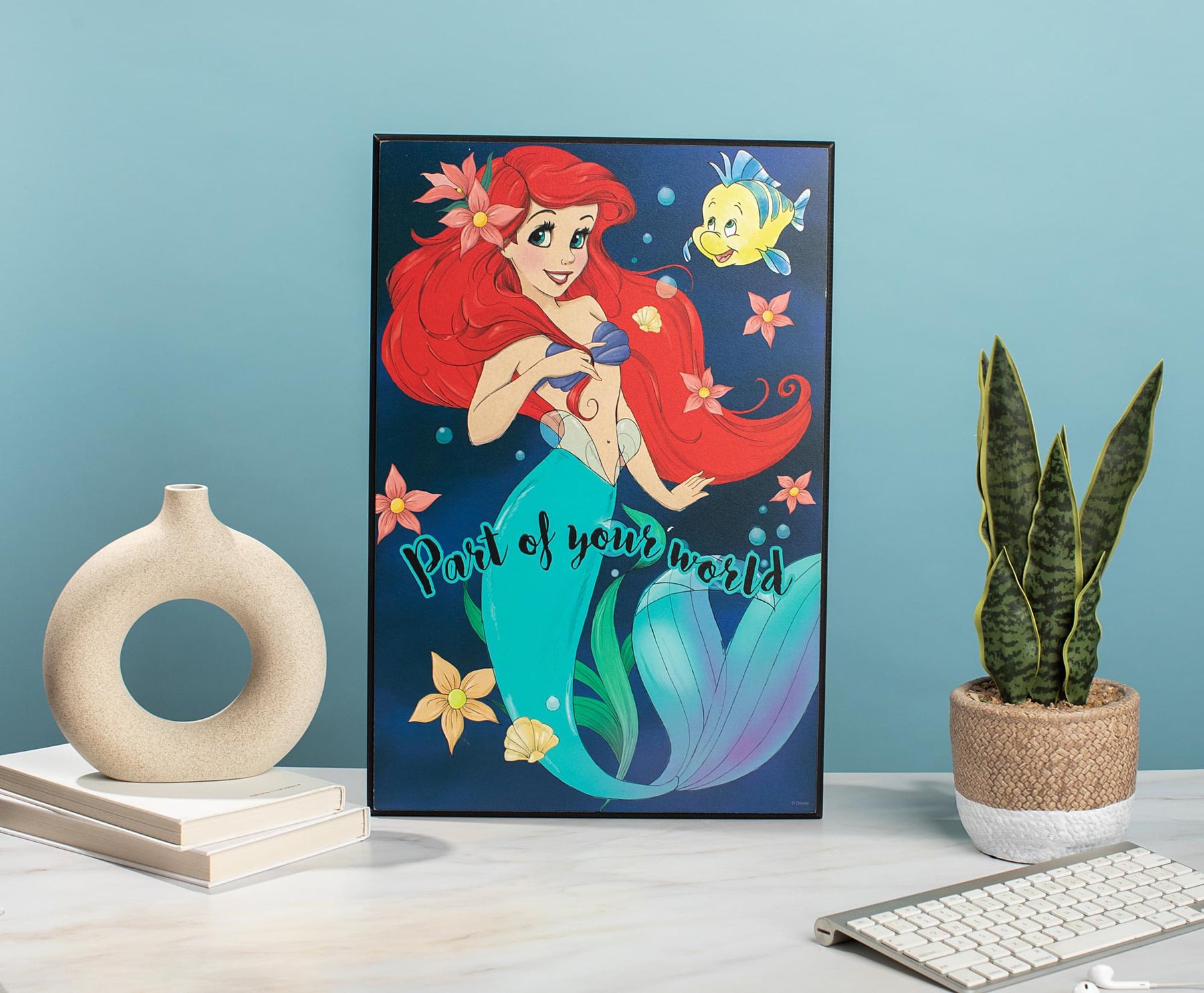 Disney The Little Mermaid "Part Of Your World" 13 x 19 Inch Hanging Wood Wall Art