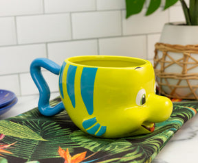 Disney The Little Mermaid Flounder 3D Sculpted Ceramic Mug | Holds 20 Ounces