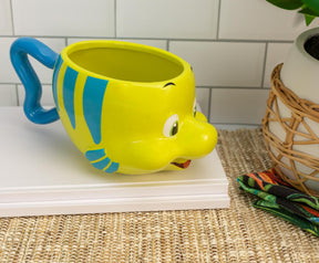 Disney The Little Mermaid Flounder 3D Sculpted Ceramic Mug | Holds 20 Ounces