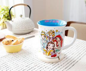 Silver Buffalo Disney Princess Dream It Group Wide Rim Ceramic Mug, 16oz 