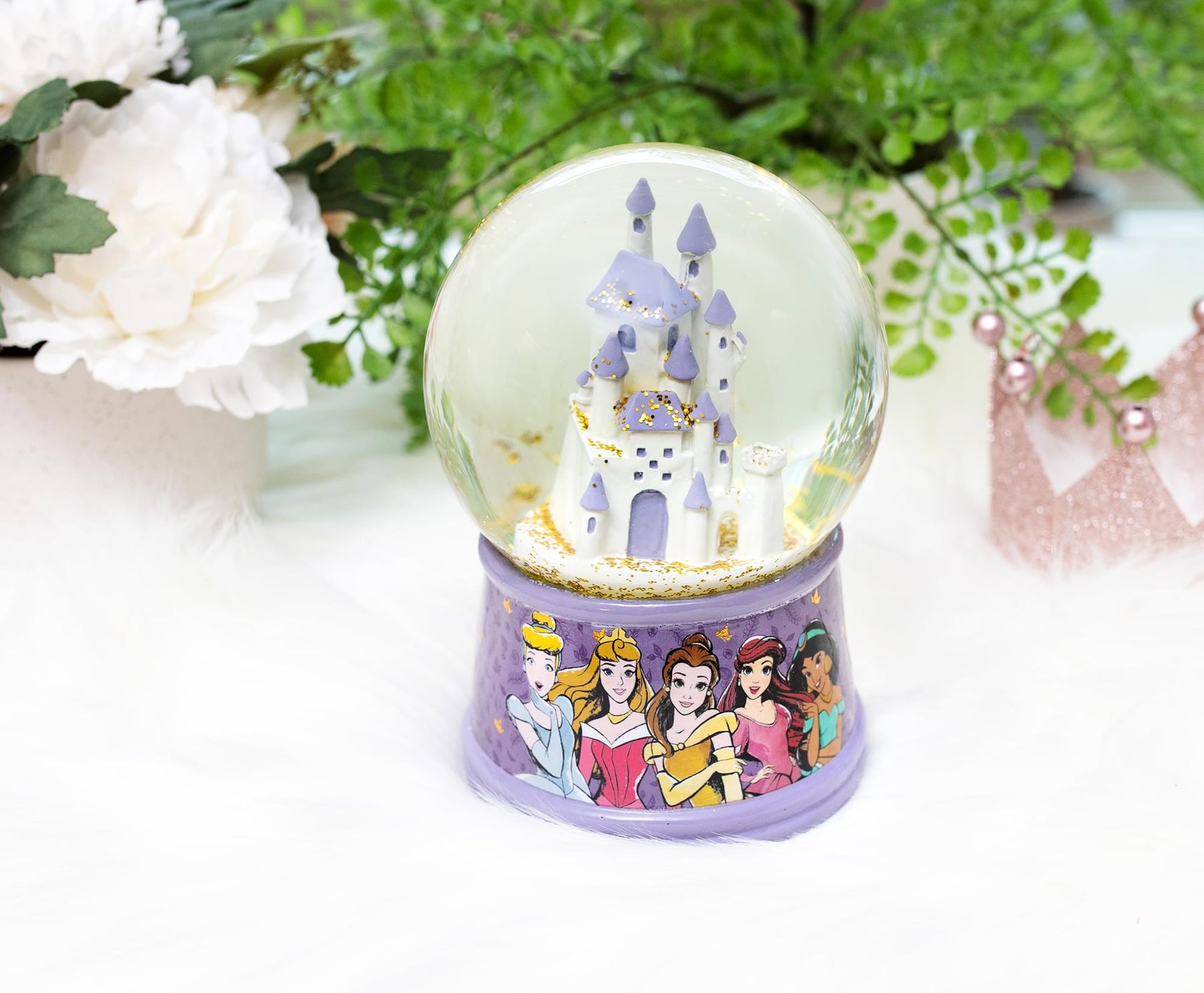 Disney Princess Castle Light-Up Snow Globe | 6 Inches Tall