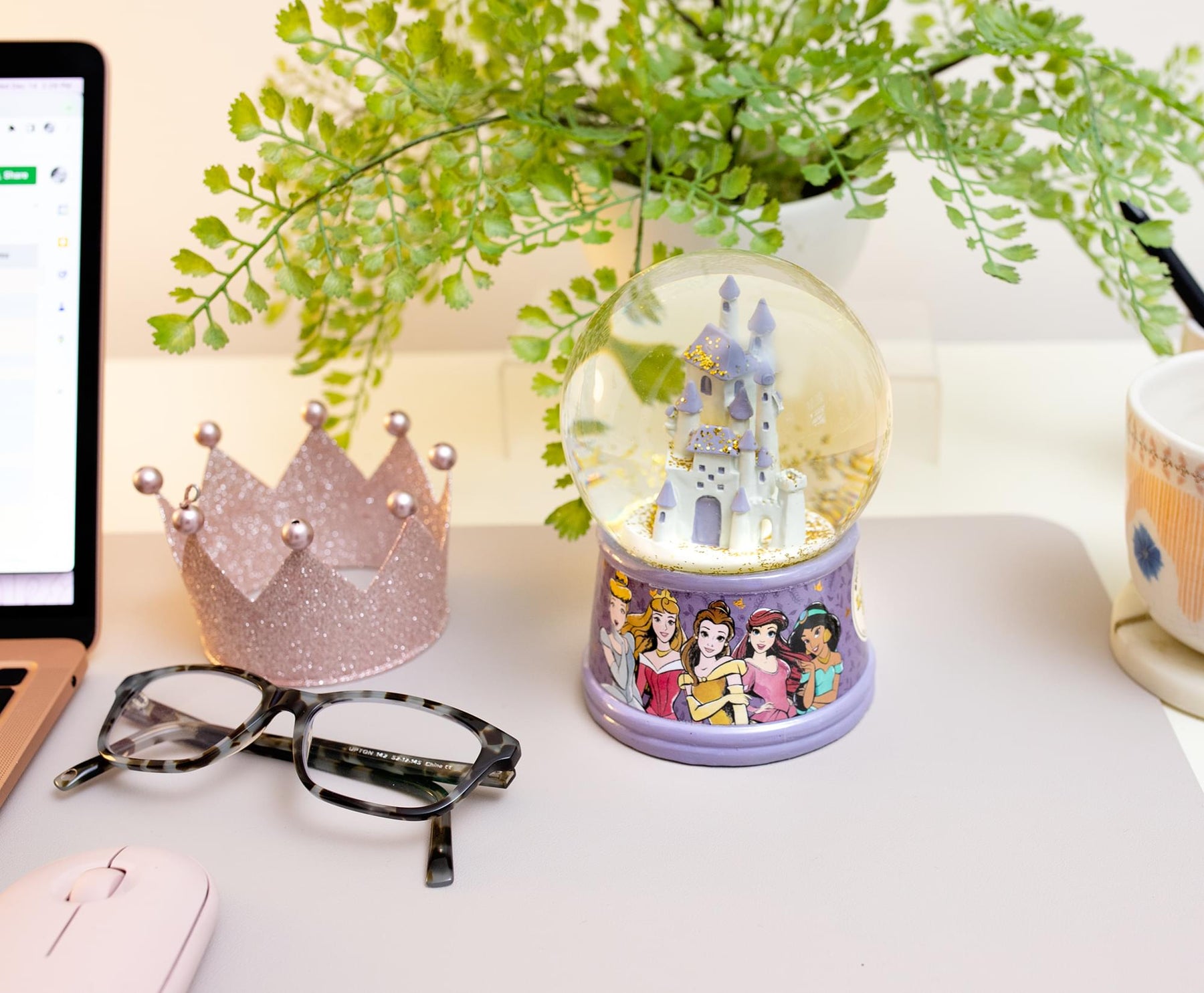 Disney Princess Castle Light-Up Snow Globe | 6 Inches Tall