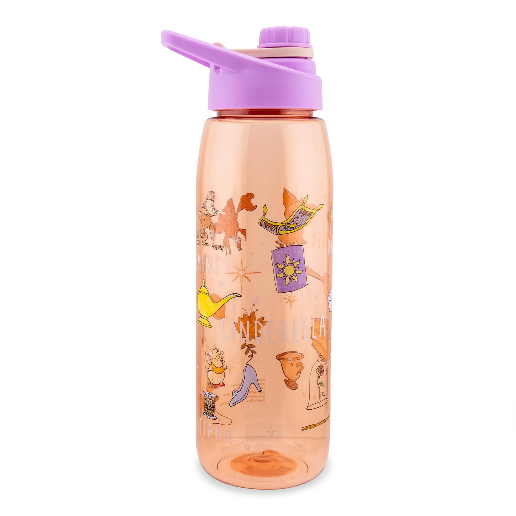 Disney Princess Icons Water Bottle With Screw-Top Lid | Holds 28 Ounces