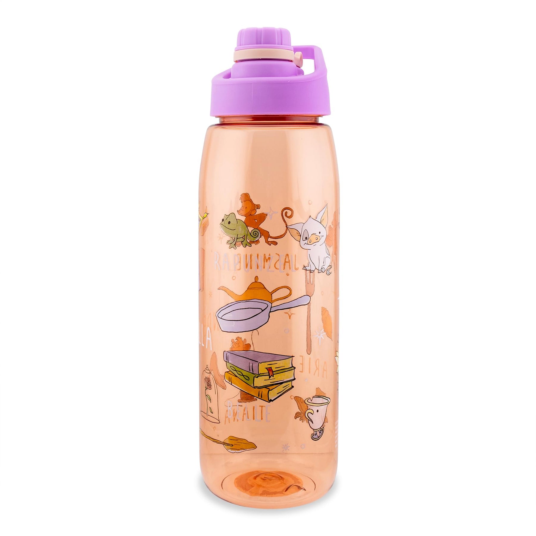 Disney Princess Icons Water Bottle With Screw-Top Lid | Holds 28 Ounces