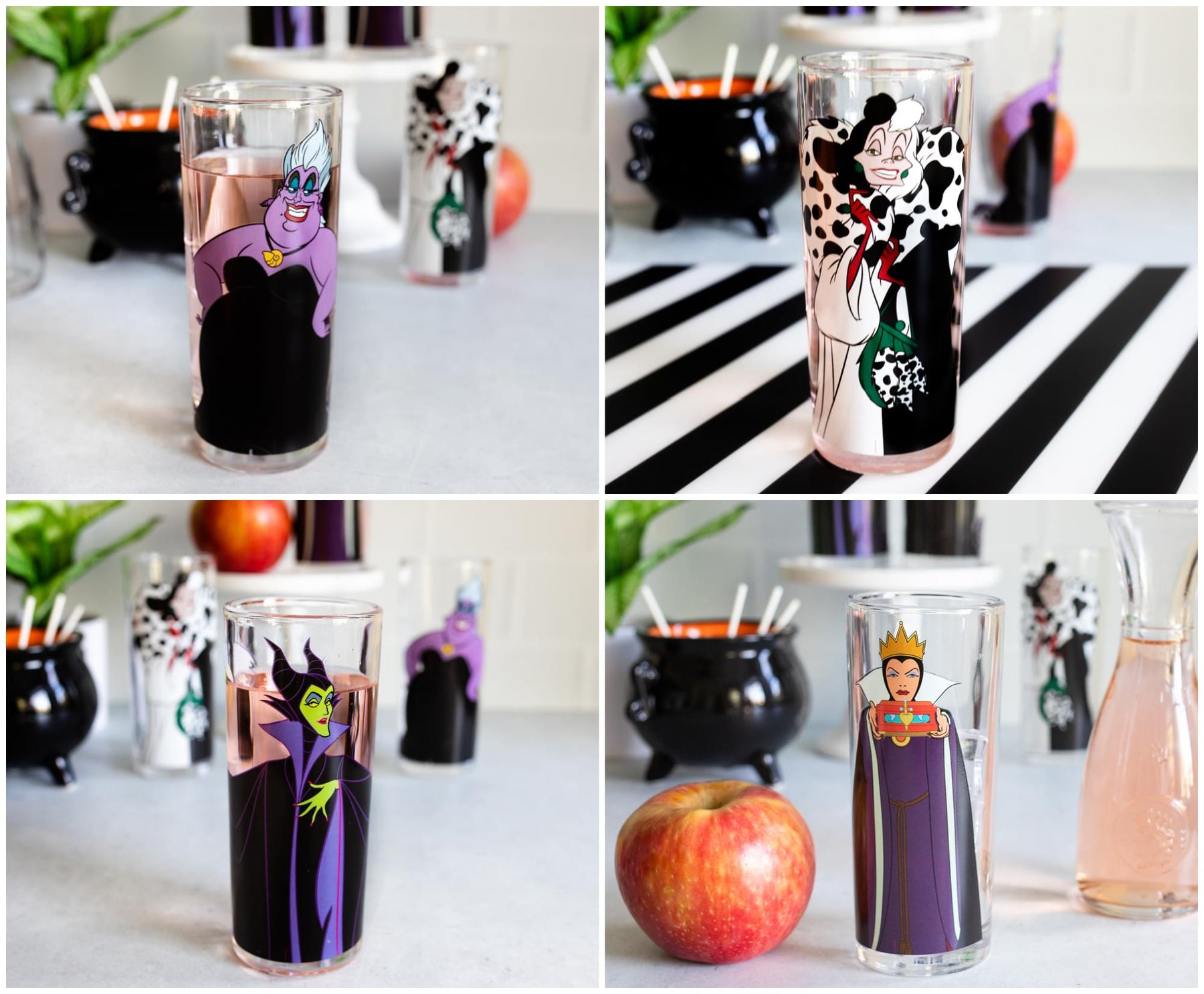 Disney Villains 10-Ounce Tumbler Glasses | Set of 4