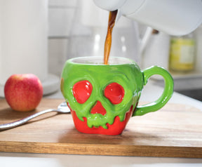 Disney Evil Queen Poison Apple Sculpted Ceramic Mug | Holds 20 Ounces