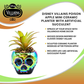 Disney Villains Poison Apple Mini Ceramic Planter with Artificial Succulent