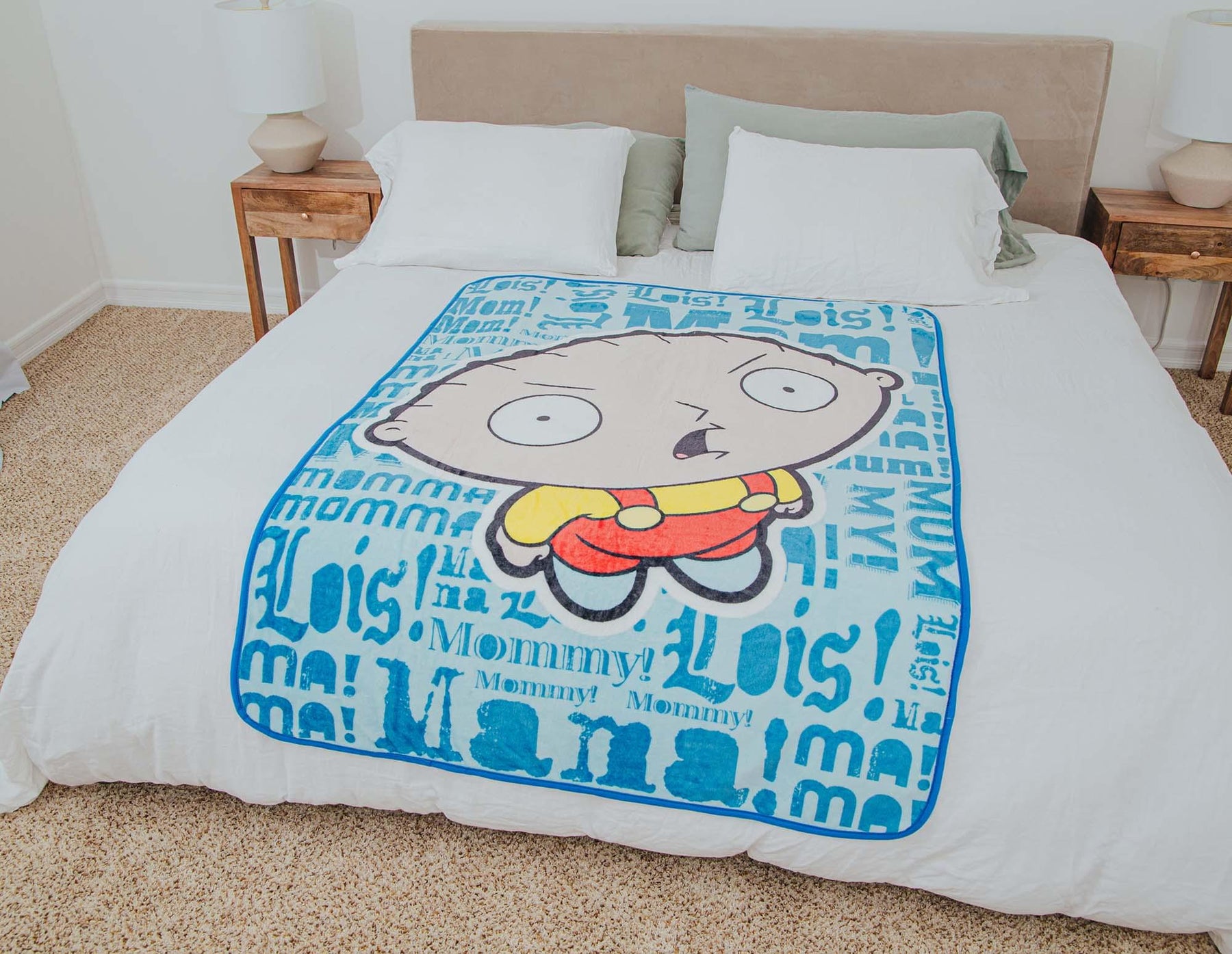 Family Guy Stewie Griffin "Mama" Raschel Throw Blanket | 45 x 60 Inches