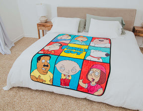 Family Guy Character Grid Raschel Throw Blanket | 45 x 60 Inches