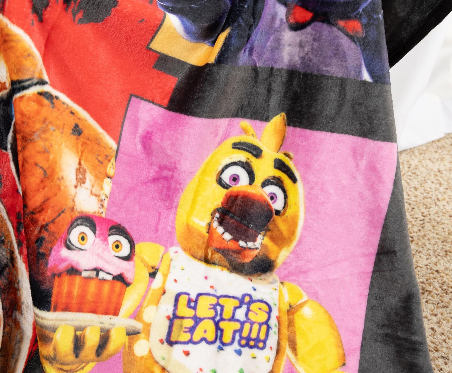 Five Nights At Freddy's "Let's Party" Raschel Throw Blanket | 45 x 60 Inches