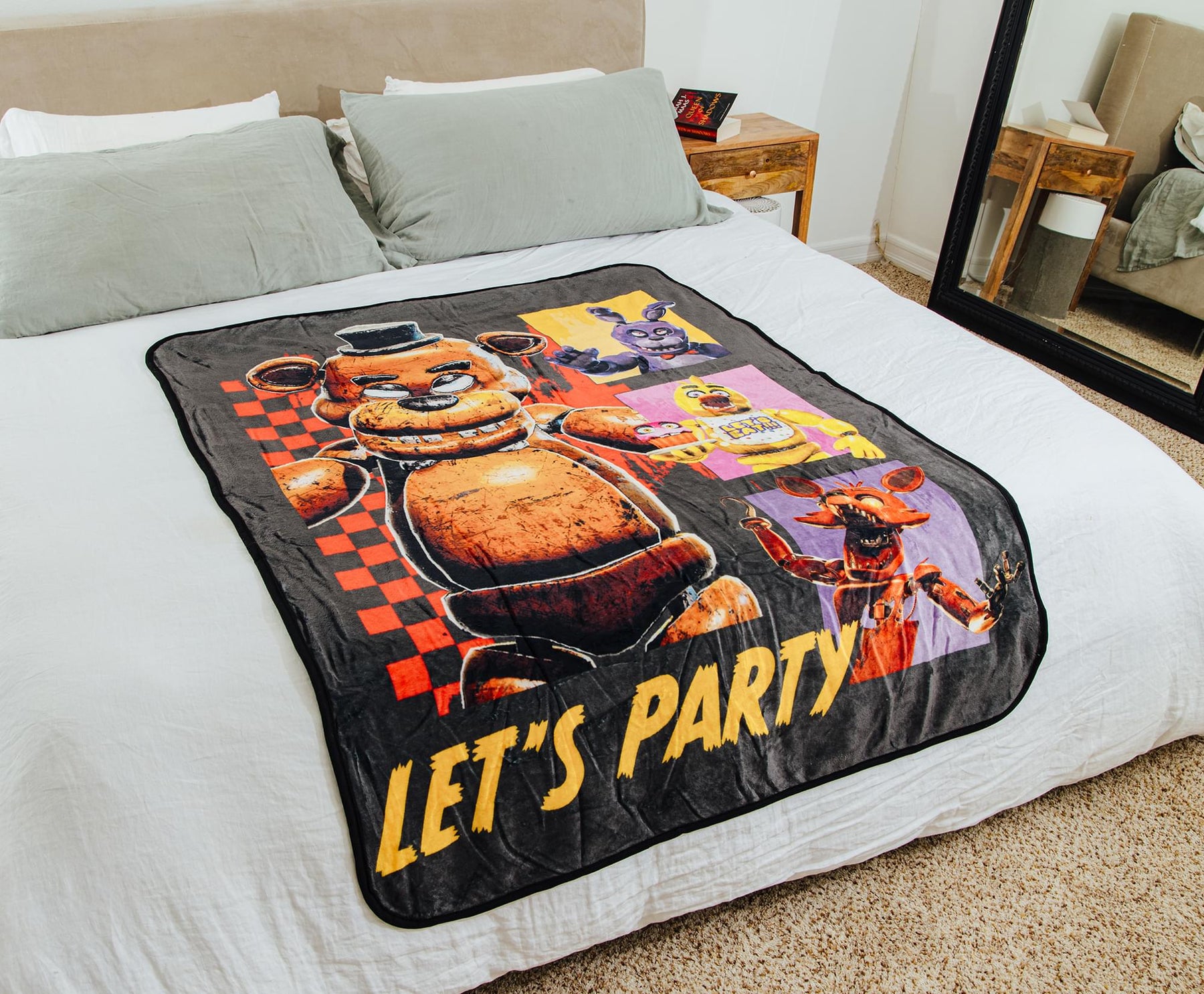 Five Nights At Freddy's "Let's Party" Raschel Throw Blanket | 45 x 60 Inches