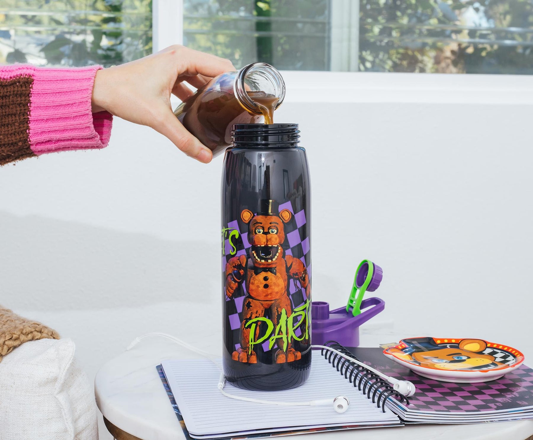 Five Nights At Freddy's "Let's Party" Water Bottle | Holds 28 Ounces