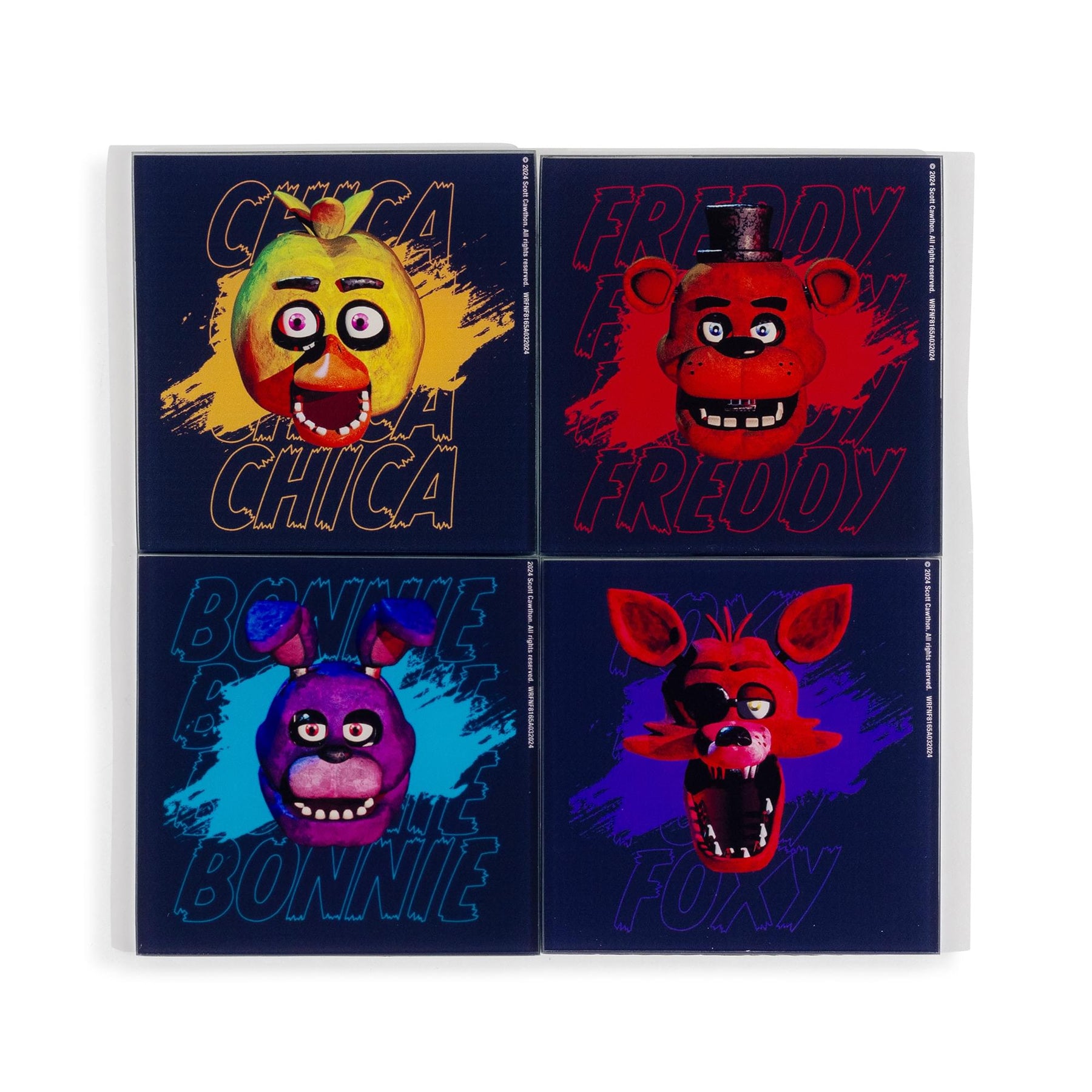 Five Nights At Freddy's Characters Glass Coasters | Set of 4