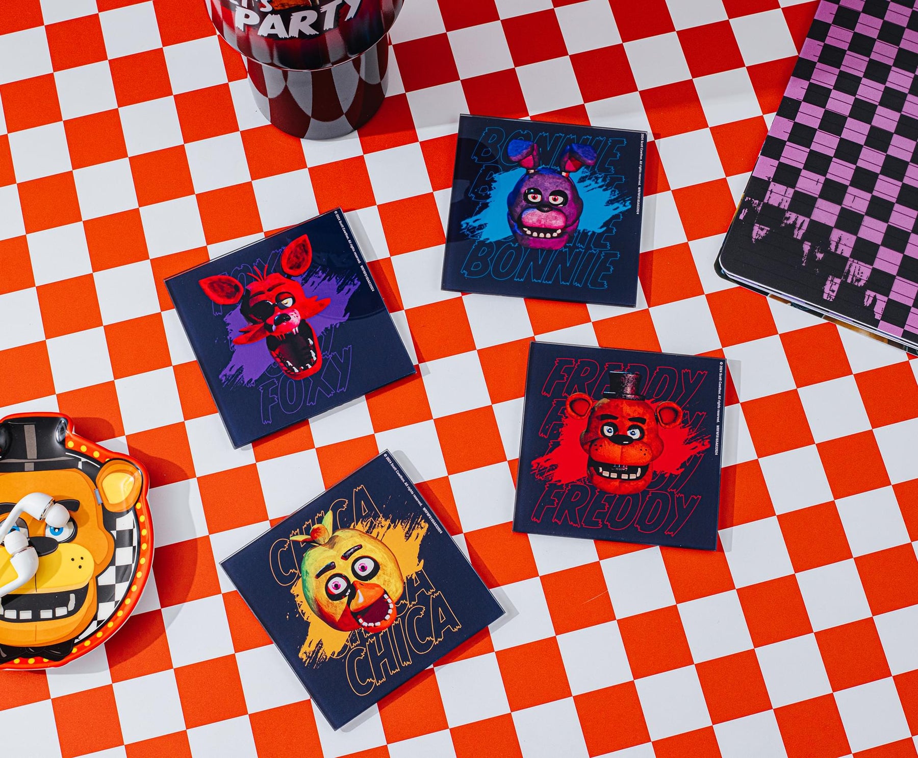 Five Nights At Freddy's Characters Glass Coasters | Set of 4