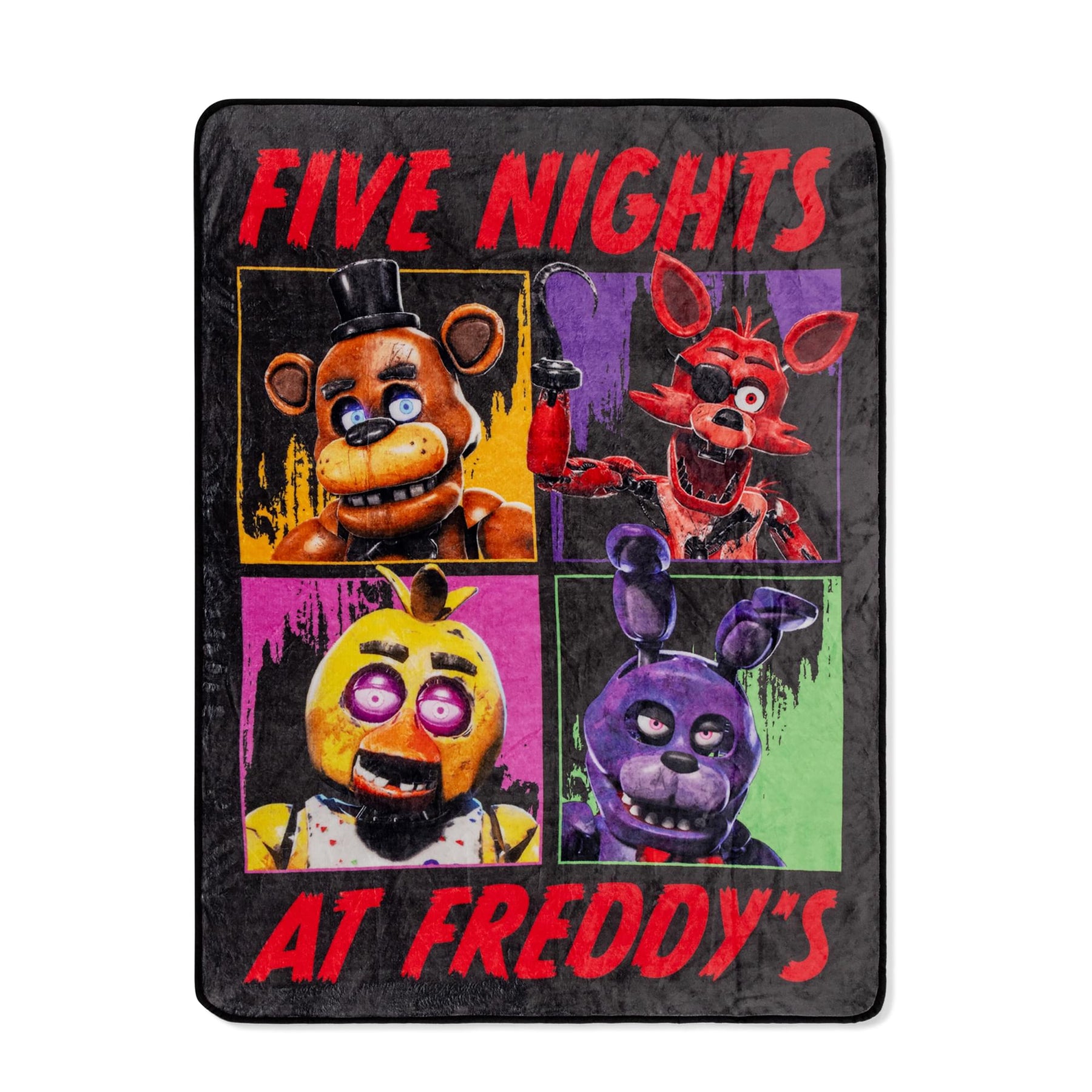 Five Nights At Freddy's Characters Raschel Throw Blanket | 45 x 60 Inches