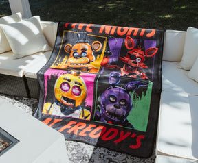 Five Nights At Freddy's Characters Raschel Throw Blanket | 45 x 60 Inches