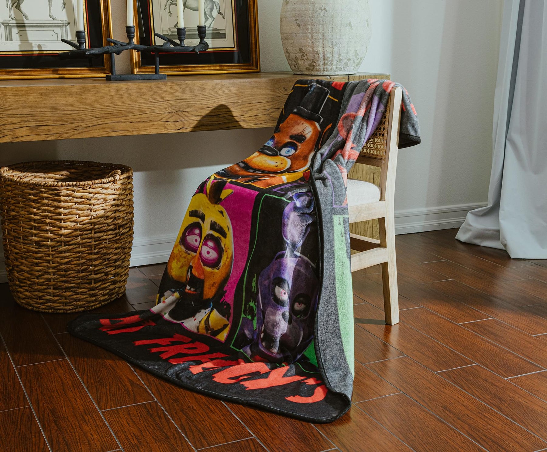 Five Nights At Freddy's Characters Raschel Throw Blanket | 45 x 60 Inches