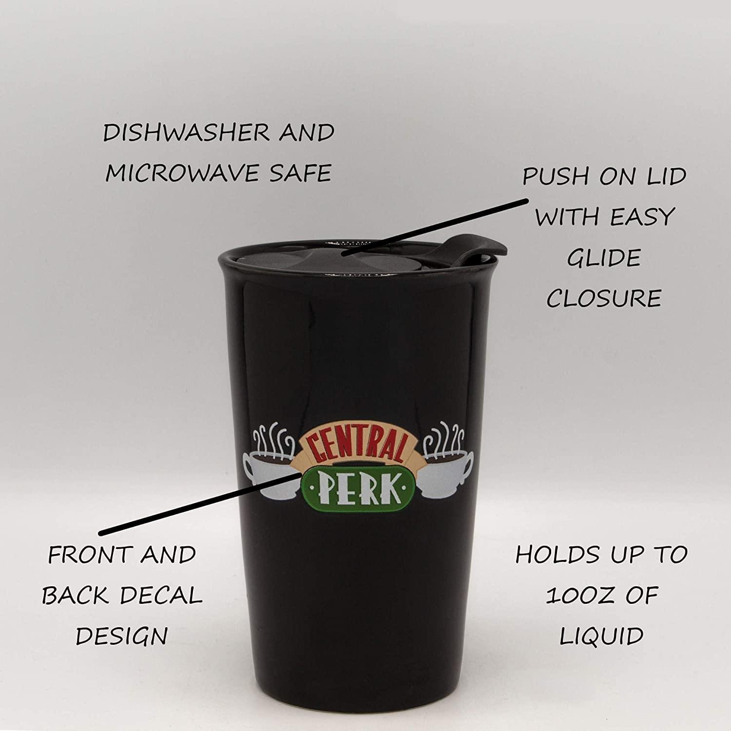 Friends Central Perk Logo Black 10oz Ceramic Doubled Walled Travel Mug