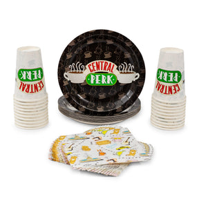 Friends Central Perk 60-Piece Party Tableware Set | Cups, Plates, Napkins