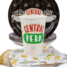 Friends Central Perk 60-Piece Party Tableware Set | Cups, Plates, Napkins