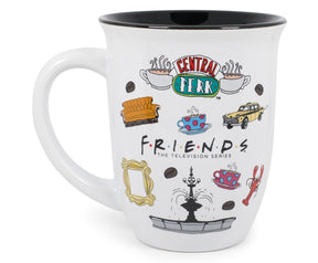 Friends Icons Wide Rim Latte Mug | Holds 16 Ounces