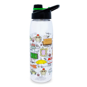 Friends Icons Water Bottle With Screw-Top Lid | Holds 28 Ounces