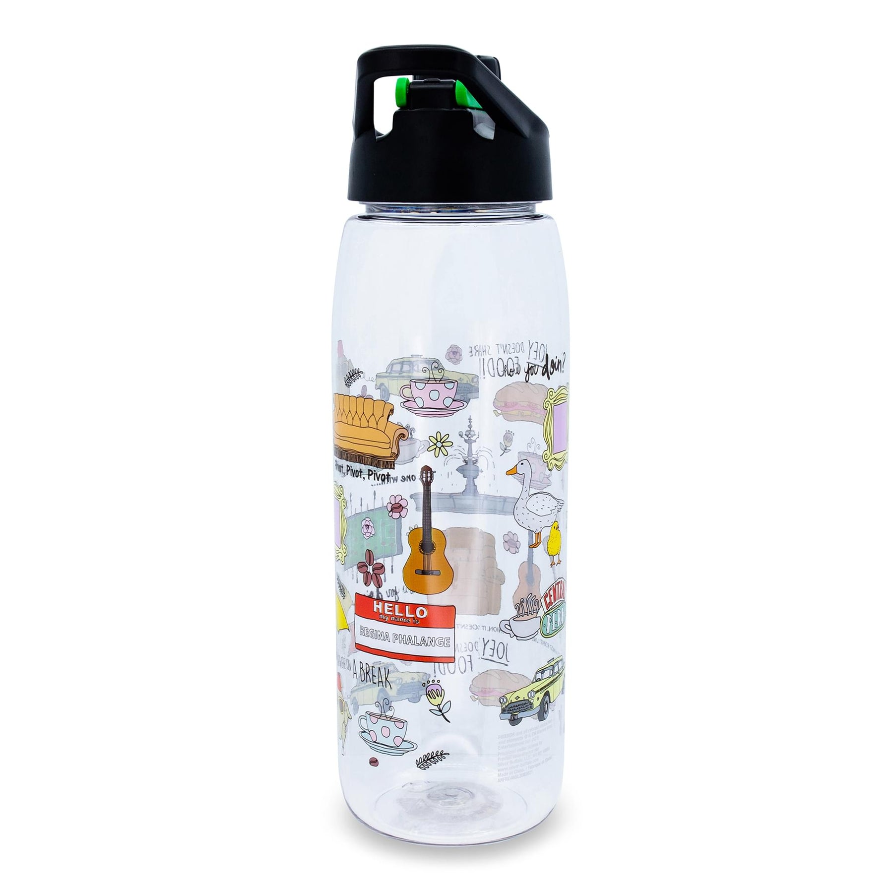 Friends Icons Water Bottle With Screw-Top Lid | Holds 28 Ounces