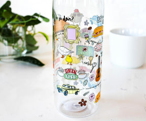 Friends Icons Water Bottle With Screw-Top Lid | Holds 28 Ounces