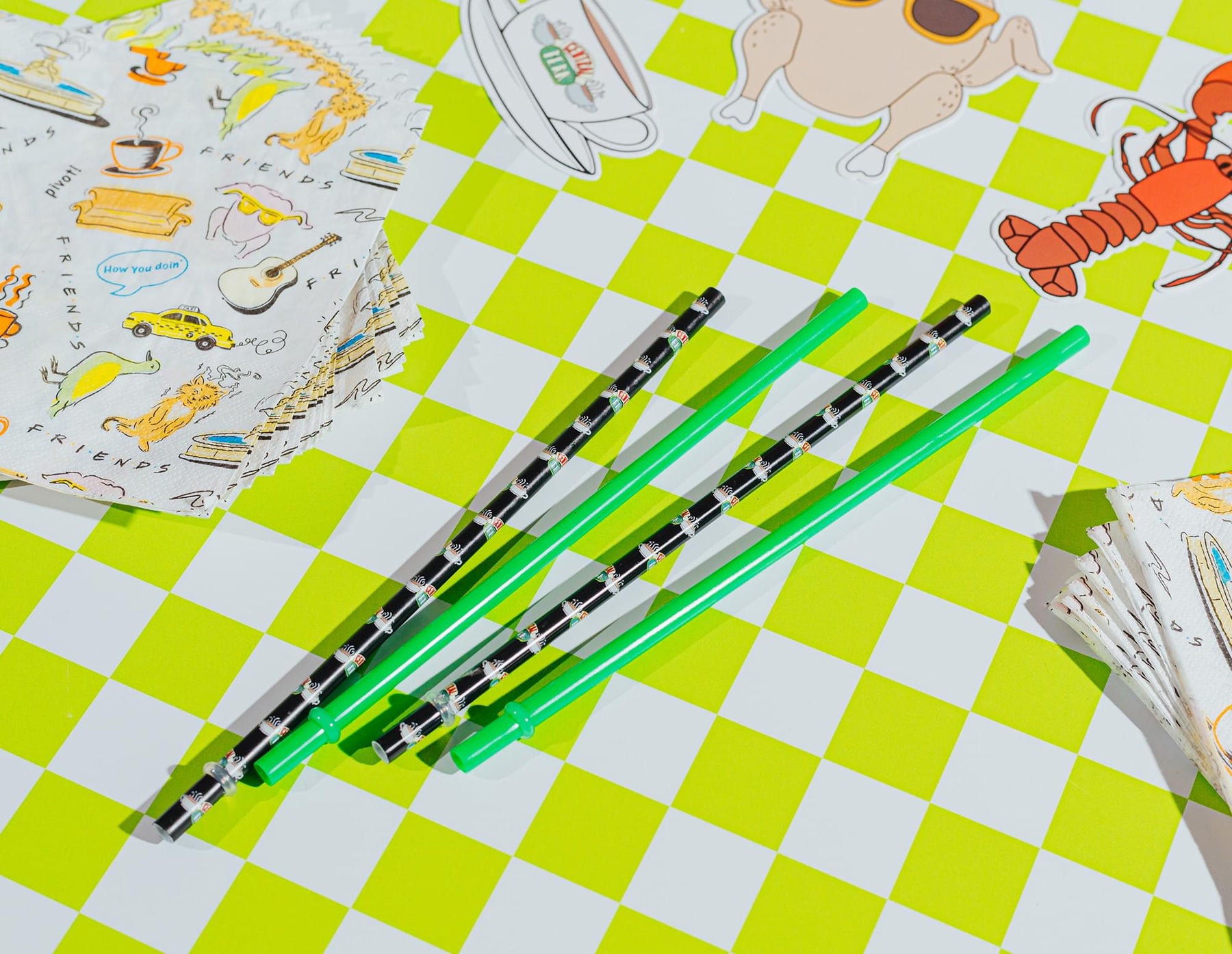 Friends Central Perk Reusable Plastic Straws | Set of 4