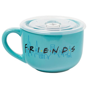 Friends "How You Doin?" 24 Ounce Ceramic Soup Mug with Vented Lid