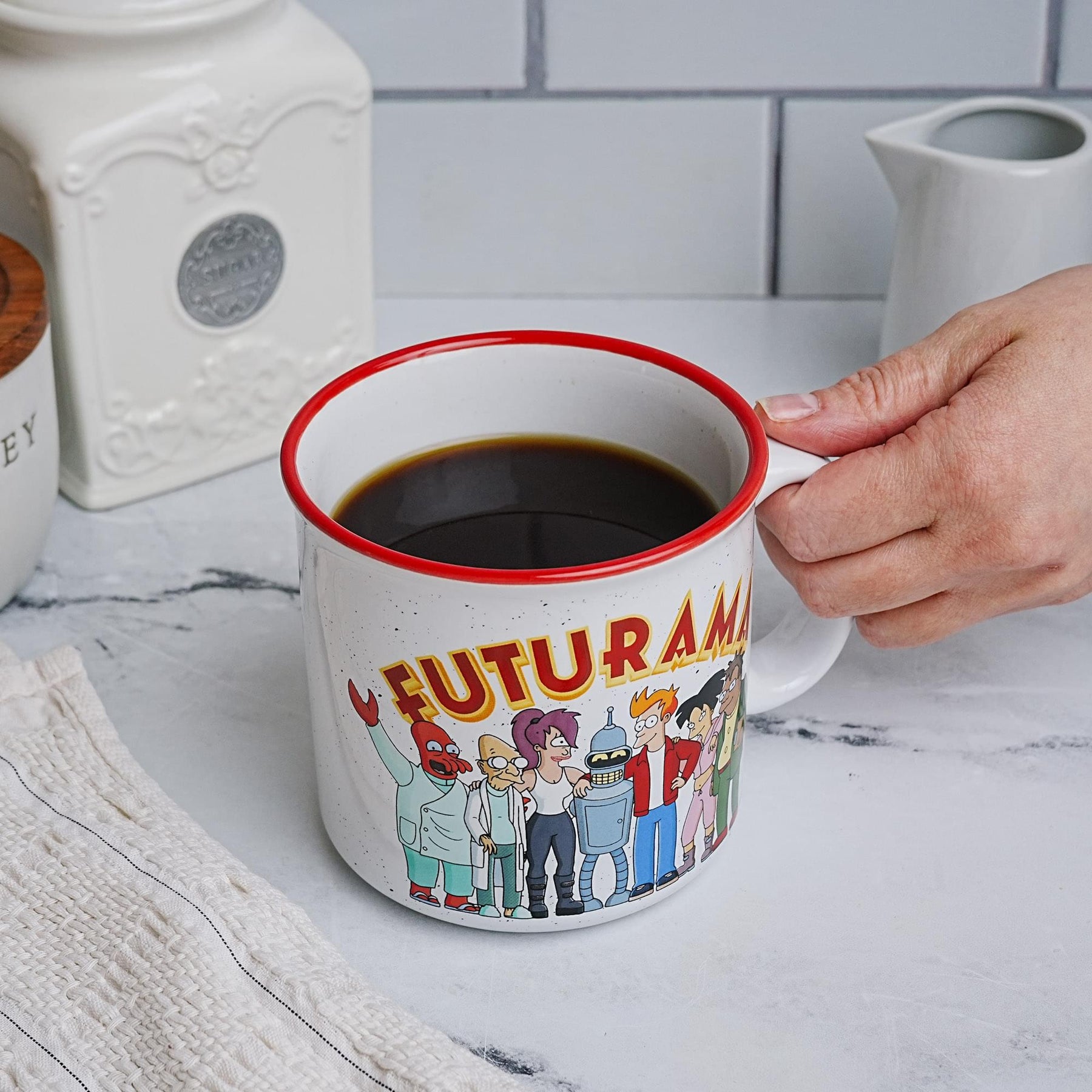 Futurama Planet Express Crew Ceramic Camper Mug | Holds 20 Ounces