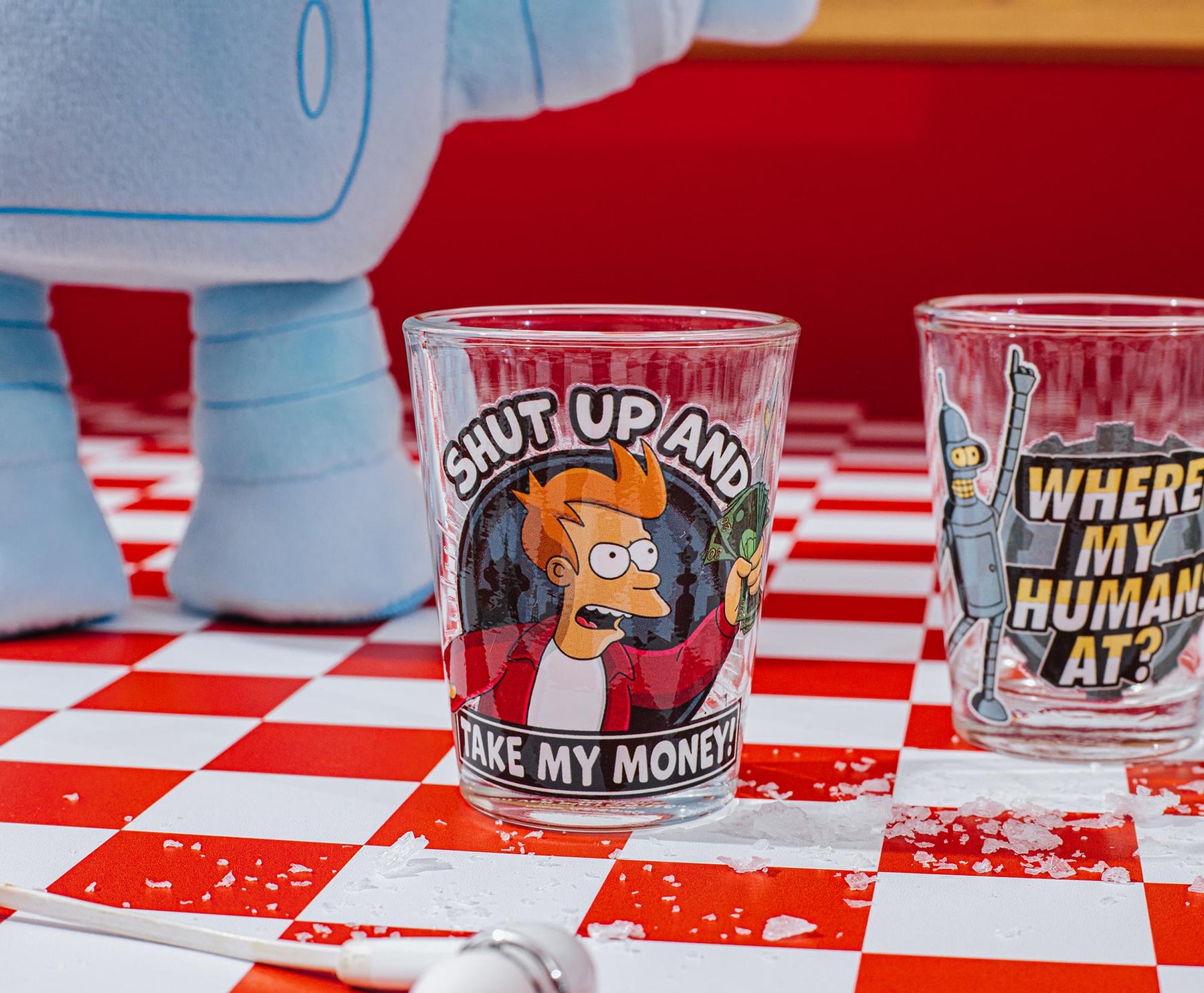 Futurama Character Quotes 4-Piece Shot Glass Set | Each Holds 2 Ounces