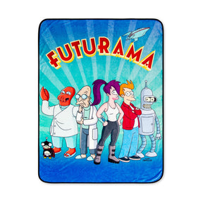 Futurama Planet Express Crew Fleece Throw Blanket | 45 x 60 Inches