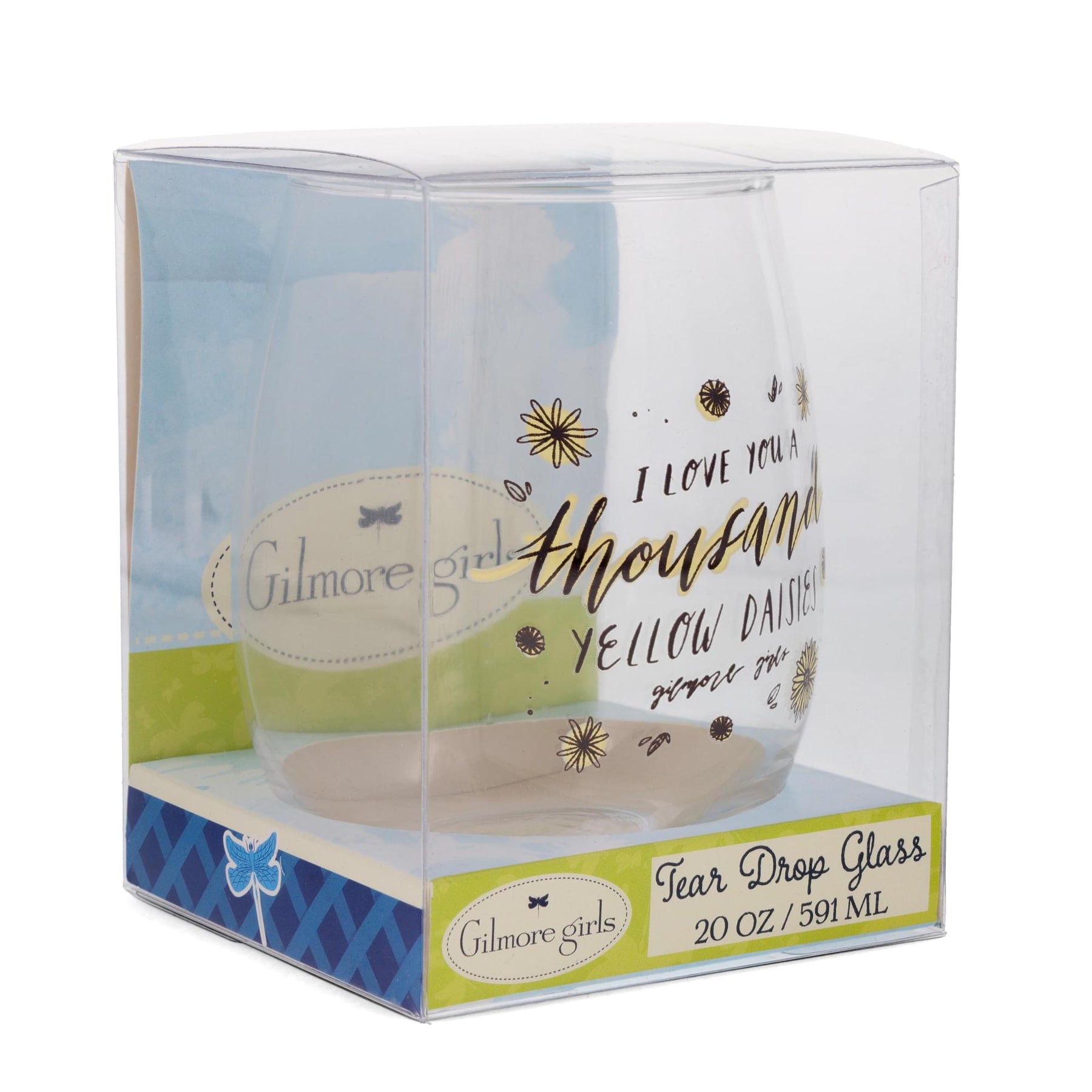 Gilmore Girls "Thousand Yellow Daisies" Stemless Wine Glass | Holds 20 Ounces