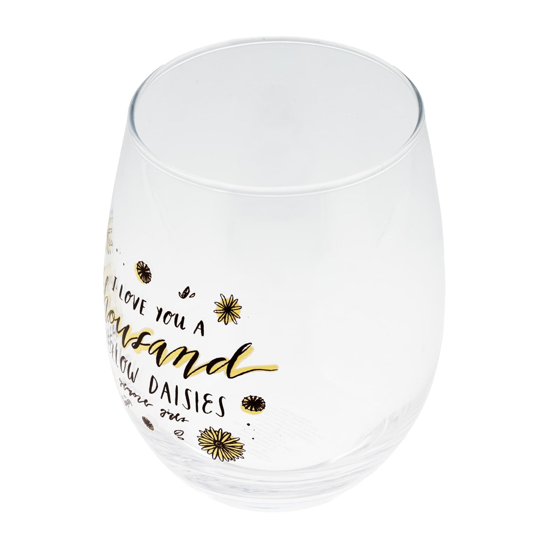 Gilmore Girls "Thousand Yellow Daisies" Stemless Wine Glass | Holds 20 Ounces