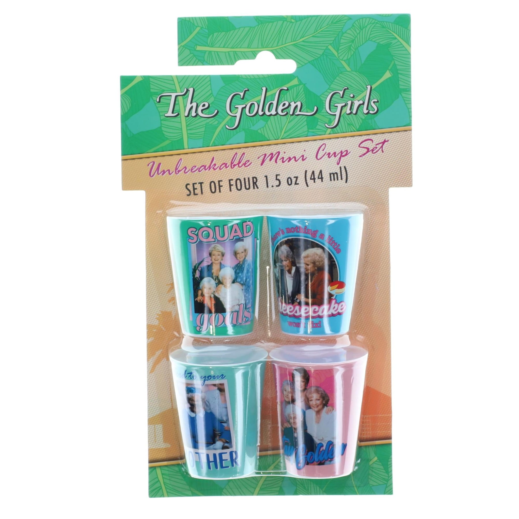 The Golden Girls 2-Ounce Plastic Mini Shot Glass Cups | Set of 4