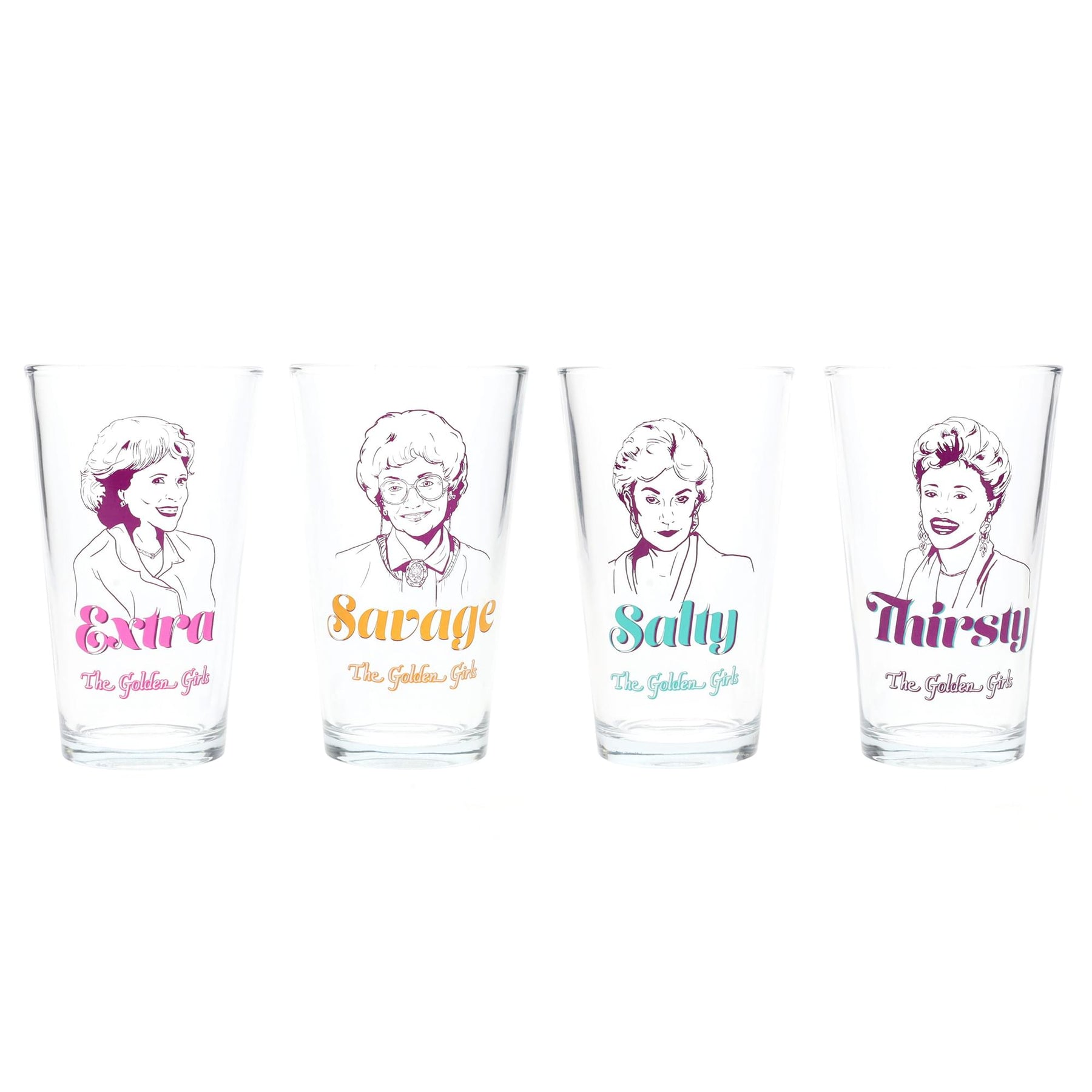 The Golden Girls Personalities 16-Ounce Pint Glasses | Set of 4