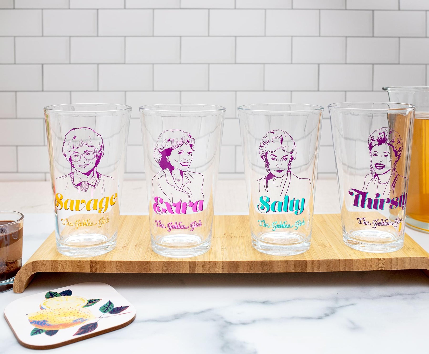 The Golden Girls Personalities 16-Ounce Pint Glasses | Set of 4