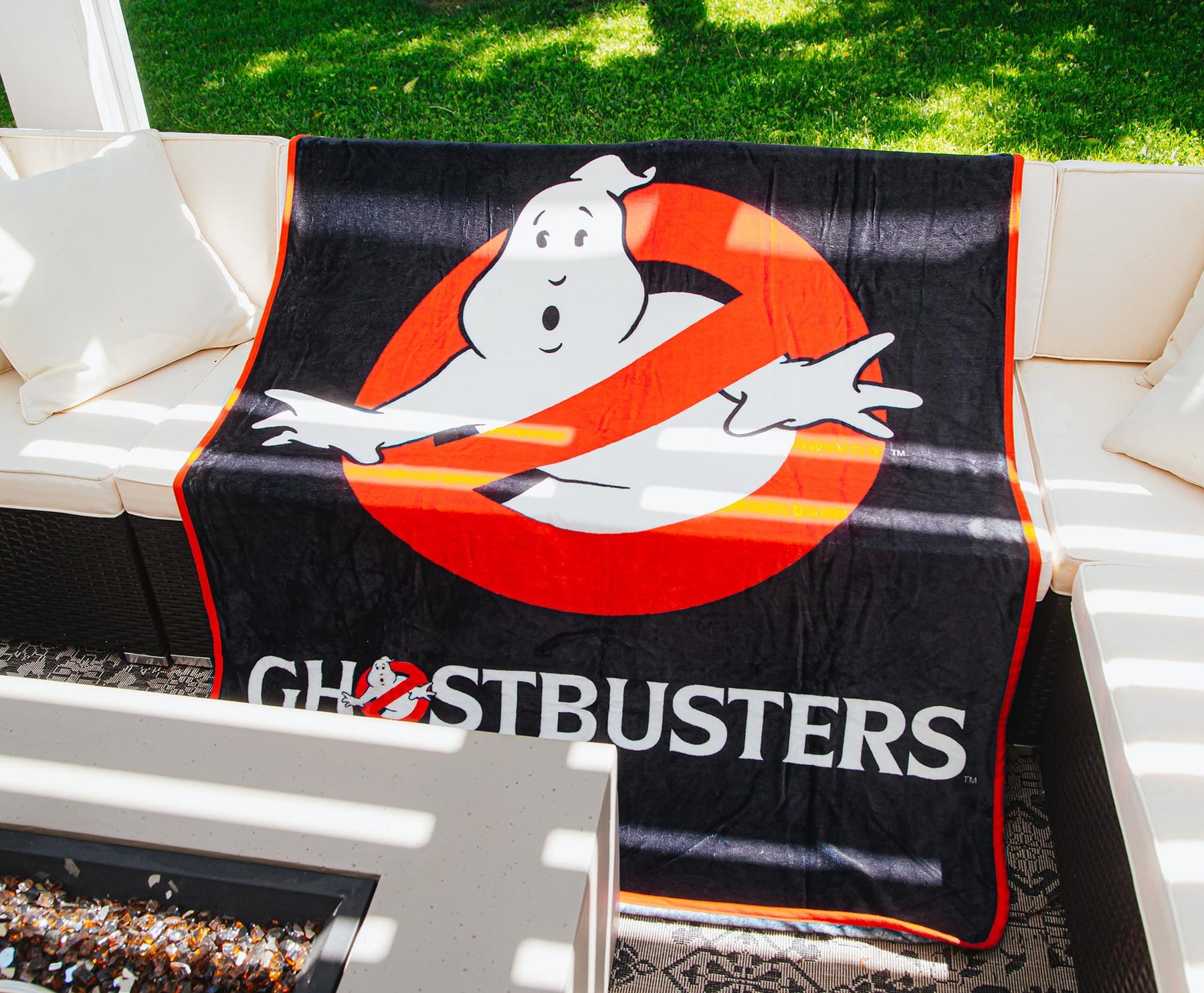 Ghostbusters Logo Raschel Throw Blanket | 45 x 60 Inches