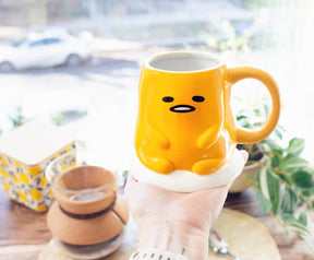 Sanrio Gudetama "Lazy Egg" Sculpted Ceramic Mug | Holds 20 Ounces