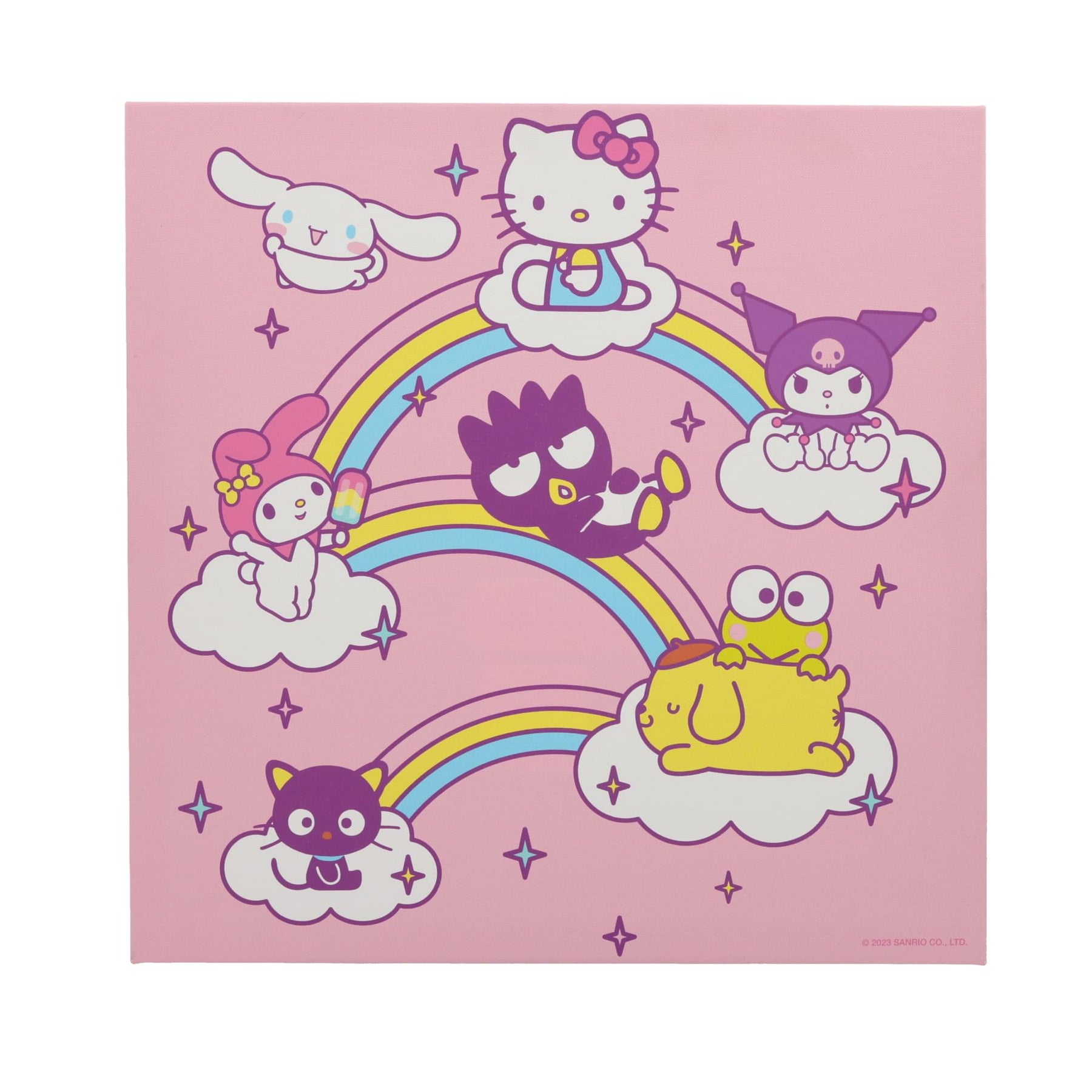 Sanrio Hello Kitty and Friends Rainbows Canvas Wall Art | 12 x 12 Inches