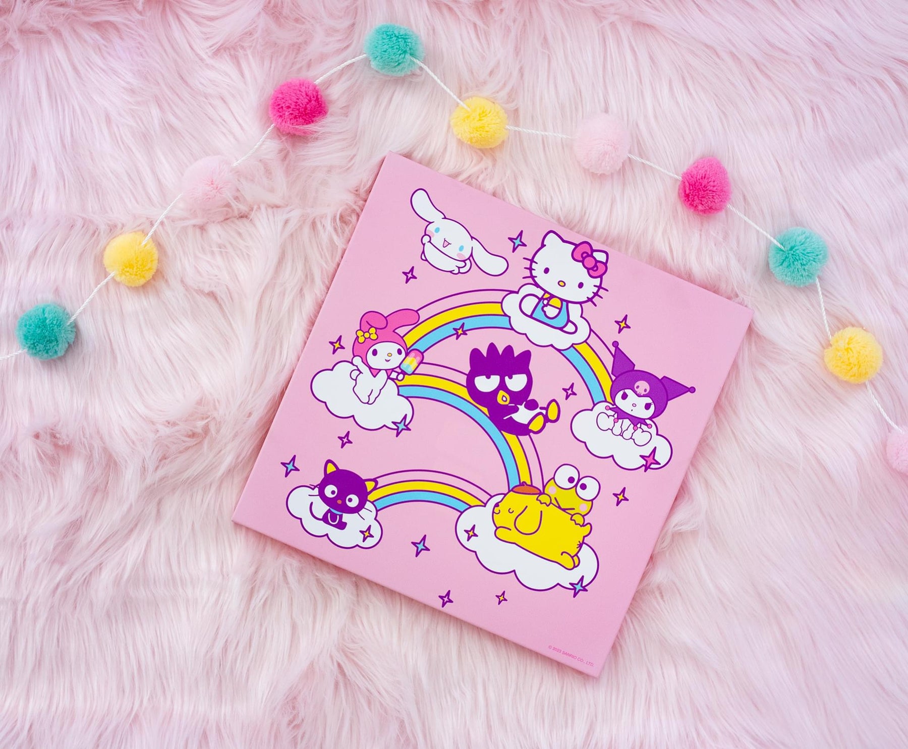 Sanrio Hello Kitty and Friends Rainbows Canvas Wall Art | 12 x 12 Inches